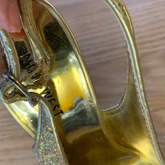 Nine West Sparkly Gold Pumps - Picture 2 of 6